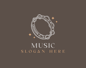 Tambourine Musical Percussion logo design