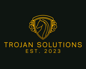 Trojan - Crest Stallion Insignia logo design