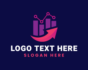 Statistics - Arrow Graph Statistics logo design
