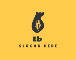 Liquor - Wine Bottle Bear logo design