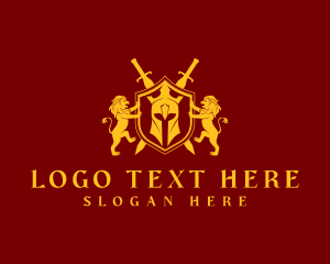 Letter Tv - Gladiator Helmet Shield logo design