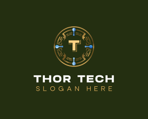 Crypto Tech Bitcoin logo design