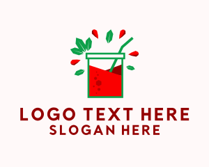 Straw - Geometric Red Coolers logo design