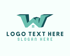 Residential - Green Home Letter W logo design