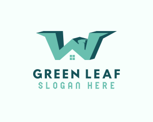 Letter W - Green Home Letter W logo design