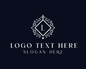 Hotel - Floral Diamond Ornament logo design