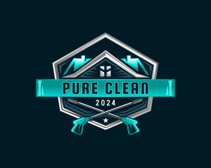 Pressure Washer Cleaning logo design