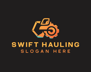 Hauling - Excavator Machinery Construction logo design