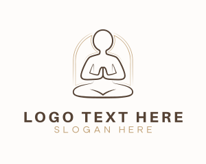 Praying - Yoga Meditate Relaxation logo design