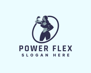 Muscle - Female Bodybuilder Muscle logo design