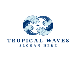 Beach Surfing Wave logo design