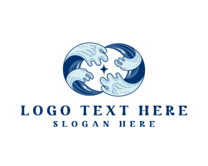 Loop - Beach Surfing Wave logo design