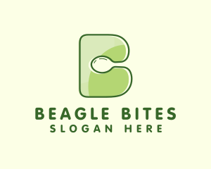 Vegan Spoon Letter B logo design