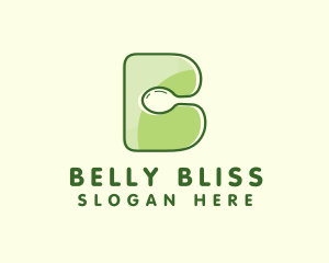 Vegan Spoon Letter B logo design