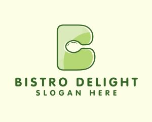 Vegan Spoon Letter B logo design