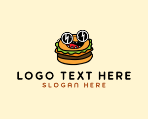 Snack - Cool Sunglasses Burger logo design
