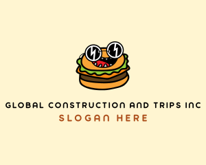 Cool Sunglasses Burger Logo