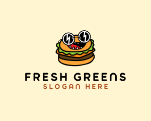 Lettuce - Cool Sunglasses Burger logo design