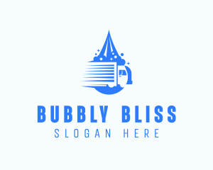 Truck Car Wash Bubbles logo design