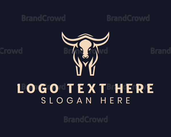 Horns Bison Animal Logo