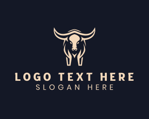 Abattoir - Horns Bison Animal logo design