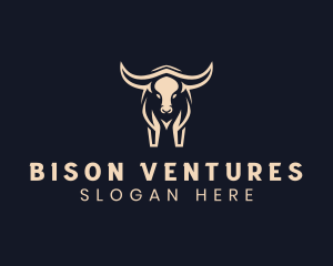 Horns Bison Animal logo design