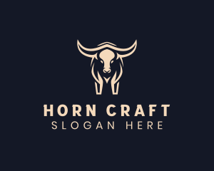 Horns Bison Animal logo design