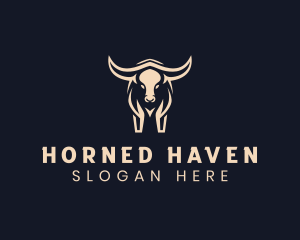 Horns Bison Animal logo design