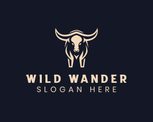 Horns Bison Animal logo design