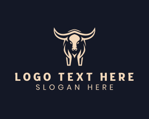 Horns Bison Animal Logo