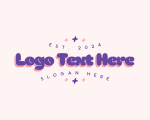 Childish - Cute Retro Star logo design