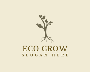 Growing Tree Root logo design