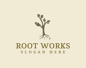 Root - Growing Tree Root logo design