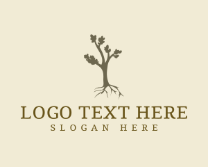 Eco - Growing Tree Root logo design