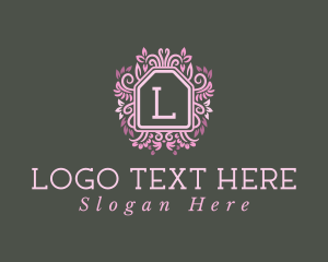 Home Decor - Pink Floral Arrangement logo design