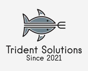 Tuna Fishing Trident logo design