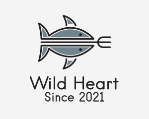 Tuna Fishing Trident logo design