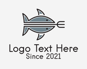 Marine Creature - Tuna Fishing Trident logo design