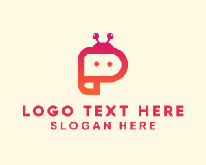 Live Chat - Snail Letter P App logo design