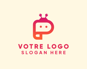 Mobile Application - Snail Letter P App logo design