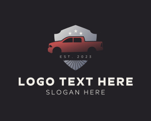 Moving Company - Star Shield Pickup Truck logo design
