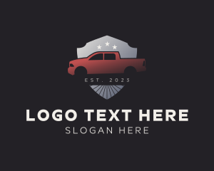 Courier - Star Shield Pickup Truck logo design