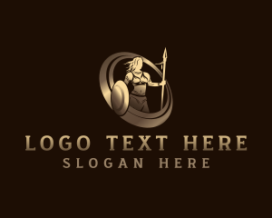 Gladiator - Warrior Woman Spear logo design