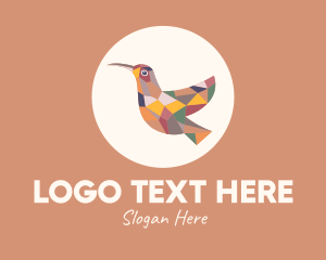 Multicolor - Stained Glass Hummingbird logo design