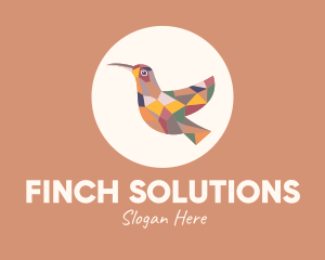 Finch - Stained Glass Hummingbird logo design