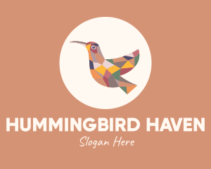 Stained Glass Hummingbird logo design