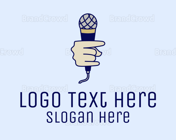 Vocalist Microphone Hand Logo