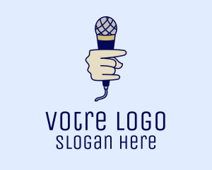 Music Equipment - Vocalist Microphone Hand logo design