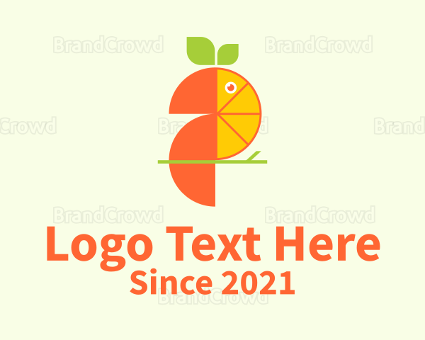 Orange Toucan Fruit Logo