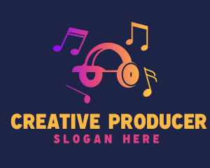 Producer - Headset Musical Cap logo design